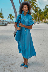Carolina K Valerie Kaftan in Allure Blue
