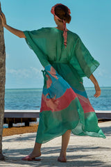 Carolina K Xim Kaftan in Bathing Birds Green