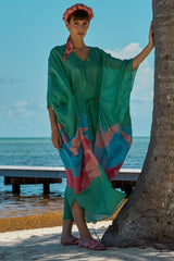 Carolina K Xim Kaftan in Bathing Birds Green