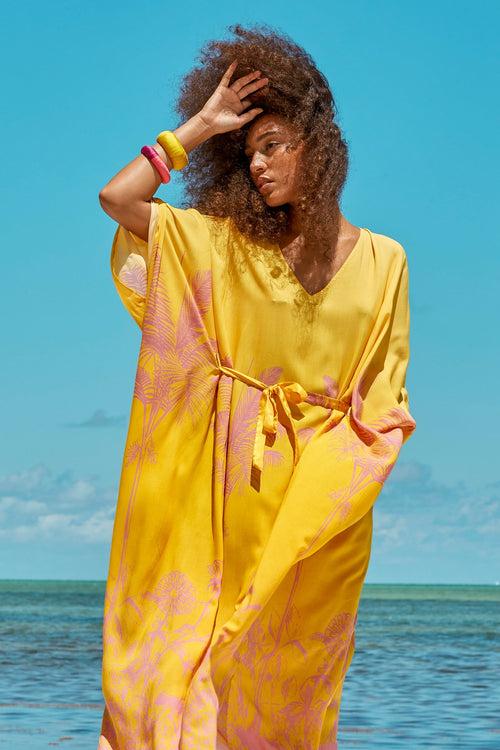 Carolina K Xim Kaftan in Sunset Yellow