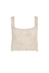 Carolina K Birds Crochet Top in Cream