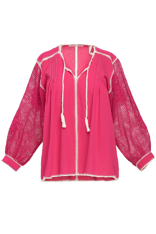 Carolina K San Juan Blouse in Fuchsia