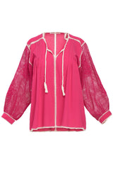 Carolina K San Juan Blouse in Fuchsia