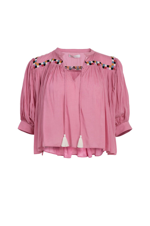 Carolina K Tarahumara Top in Wild Rose